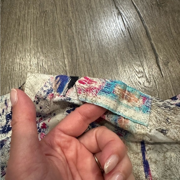 CHICO'S Cotton Top Boho Multicolor Long Sleeve Popover Shirt Women's Sz Large 2 - Picture 11 of 13